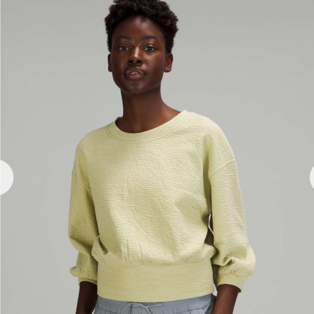 Lululemon Textured Crewneck Pullover Dew Green size 2